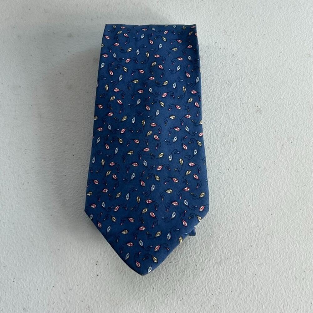 Salvatore Ferragamo Men's Silk Neck Tie 58" Colorful Kites Motif Made in Italy